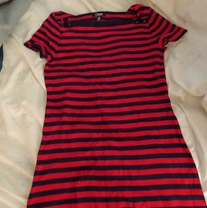 Chaps striped dress cute details